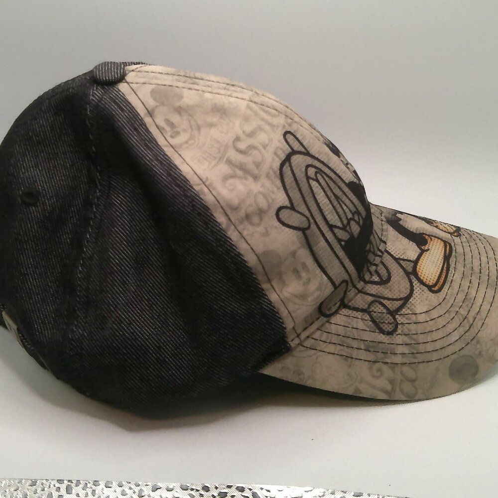 Disney Steamboat Willie Mickey Mouse Hat Walt Disney World Black Beige Cap Adult - Picture 4 of 7